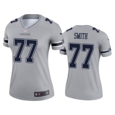 Women's Dallas Cowboys #77 Tyron Smith Silver Inverted Legend Jersey