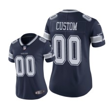 Women's Dallas Cowboys #00 Navy Custom Nike Game Jersey