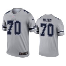 Men's Dallas Cowboys #70 Zack Martin Gray Inverted Legend Jersey