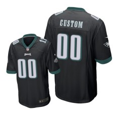 Men's Philadelphia Eagles #00 Black Custom Nike Game Jersey