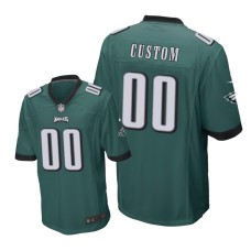 Men's Philadelphia Eagles #00 Green Custom Nike Game Jersey