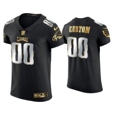 Men's Philadelphia Eagles #00 Custom Black Golden Edition Elite Jersey