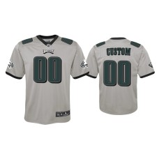 Youth Philadelphia Eagles #00 Custom Silver Inverted Game Jersey