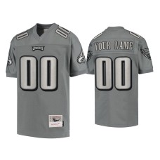 Men's Philadelphia Eagles #00 Custom Charcoal 2004 Metal Replica Jersey