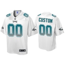 Men's Philadelphia Eagles #00 Custom White Fade Fashion Authentic Jersey