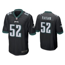 Men's Philadelphia Eagles #52 Davion Taylor Black Game Jersey