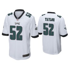 Men's Philadelphia Eagles #52 Davion Taylor White Game Jersey