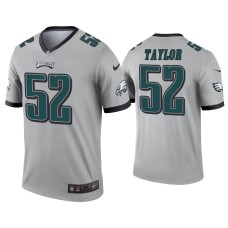 Men's Philadelphia Eagles #52 Davion Taylor Silver Inverted Legend Jersey