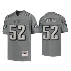 Men's Philadelphia Eagles #52 Davion Taylor Charcoal 2004 Metal Replica Jersey