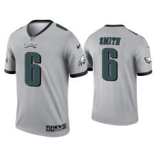 Men's Philadelphia Eagles #6 DeVonta Smith Silver Inverted Legend Jersey