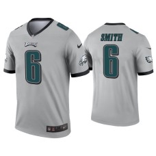 Men's Philadelphia Eagles #6 DeVonta Smith Silver Inverted Legend Jersey