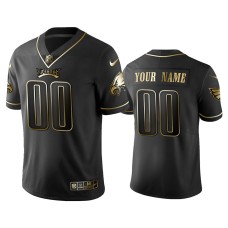 Men's Philadelphia Eagles #00 2019 Golden Edition Vapor Untouchable Limited Custom Black Jersey's