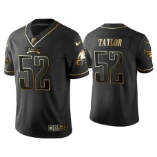 Men's Philadelphia Eagles #52 Golden Edition Vapor Limited Davion Taylor Black Jersey