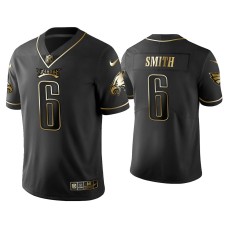 Men's Philadelphia Eagles #6 Golden Edition Vapor Limited DeVonta Smith Black Jersey