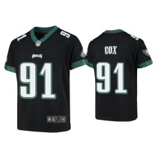 Youth Philadelphia Eagles #91 Fletcher Cox Black Game Jersey