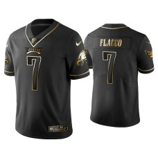 Men's Philadelphia Eagles #7 Golden Edition Vapor Limited Joe Flacco Black Jersey