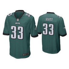 Men's Philadelphia Eagles #33 Josiah Scott Green Game Jersey