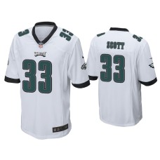 Men's Philadelphia Eagles #33 Josiah Scott White Game Jersey