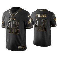 Men's Philadelphia Eagles #42 Golden Edition Vapor Limited K'Von Wallace Black Jersey