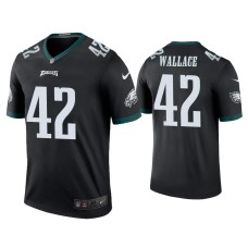 Men's Philadelphia Eagles #42 Color Rush Legend K'Von Wallace Black Jersey