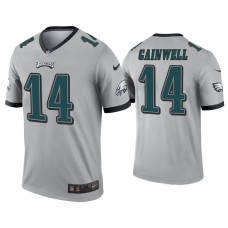 Men's Philadelphia Eagles #14 Kenneth Gainwell Silver Inverted Legend Jersey