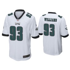 Men's Philadelphia Eagles #93 Milton Williams White Game Jersey