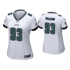 Women's Philadelphia Eagles #93 Milton Williams White Game Jersey