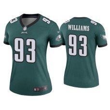 Women's Philadelphia Eagles #93 Milton Williams Green Legend Jersey