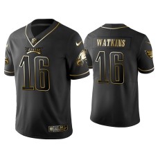 Men's Philadelphia Eagles #16 Golden Edition Vapor Limited Quez Watkins Black Jersey