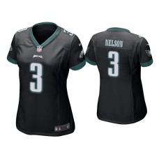 Women's Philadelphia Eagles #3 Steven Nelson Black Game Jersey