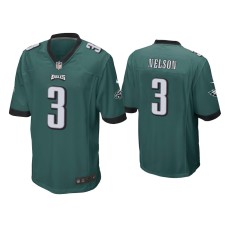 Men's Philadelphia Eagles #3 Steven Nelson Green Game Jersey