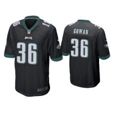 Men's Philadelphia Eagles #36 Tay Gowan Black Game Jersey