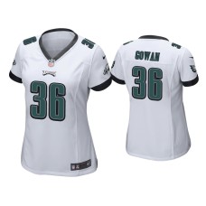 Women's Philadelphia Eagles #36 Tay Gowan White Game Jersey