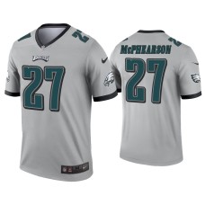 Men's Philadelphia Eagles #27 Zech McPhearson Silver Inverted Legend Jersey