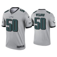 Men's Philadelphia Eagles #50 Eric Wilson Silver Inverted Legend Jersey