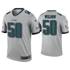 Men's Philadelphia Eagles #50 Eric Wilson Silver Inverted Legend Jersey