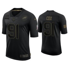 Men's Philadelphia Eagles #91 Fletcher Cox Black 2020 Salute to Service Limited Jersey