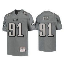 Men's Philadelphia Eagles #91 Fletcher Cox Charcoal 2004 Metal Replica Jersey