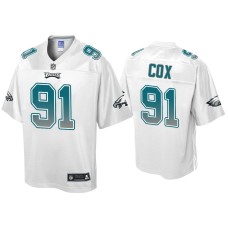 Men's Philadelphia Eagles #91 Fletcher Cox White Fade Fashion Authentic Jersey