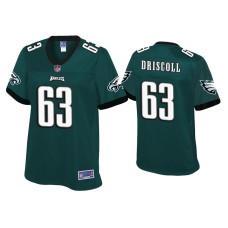 Women's Philadelphia Eagles #63 Jack Driscoll Green Pro Line Jersey