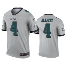 Men's Philadelphia Eagles #4 Jake Elliott Silver Inverted Legend Jersey