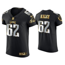 Men's Philadelphia Eagles #62 Jason Kelce Black Golden Edition Elite Jersey