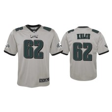 Youth Philadelphia Eagles #62 Jason Kelce Silver Inverted Game Jersey