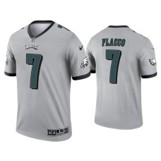 Men's Philadelphia Eagles #7 Joe Flacco Silver Inverted Legend Jersey