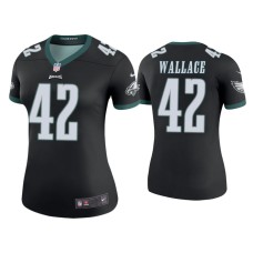 Women's Philadelphia Eagles #42 Color Rush Legend K'Von Wallace Black Jersey