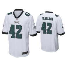 Men's Philadelphia Eagles #42 K'Von Wallace White Game Jersey