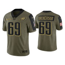 Men's Philadelphia Eagles #69 Landon Dickerson Olive 2021 Salute To Service Limited Jersey