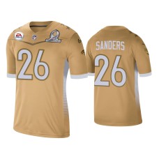 Men's Philadelphia Eagles #26 Miles Sanders 2021 NFC Pro Bowl Game Gold Jersey