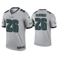 Men's Philadelphia Eagles #26 Miles Sanders Silver Inverted Legend Jersey