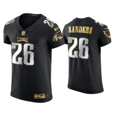 Men's Philadelphia Eagles #26 Miles Sanders Black Golden Edition Elite Jersey